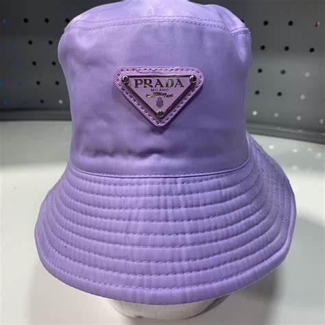 lilac prada bucket hat|prada bucket hat sizing.